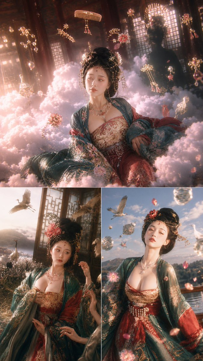 Character poster realistic dreamy warm elegant