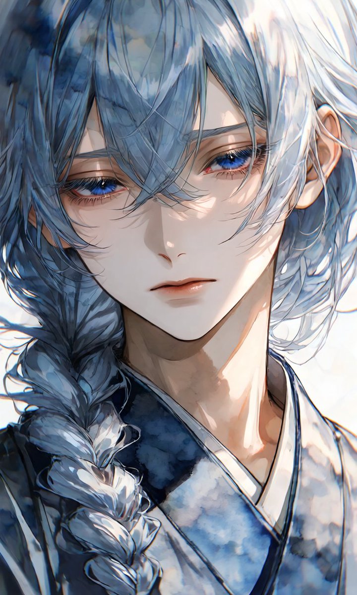 Portrait anime watercolor dreamy melancholic