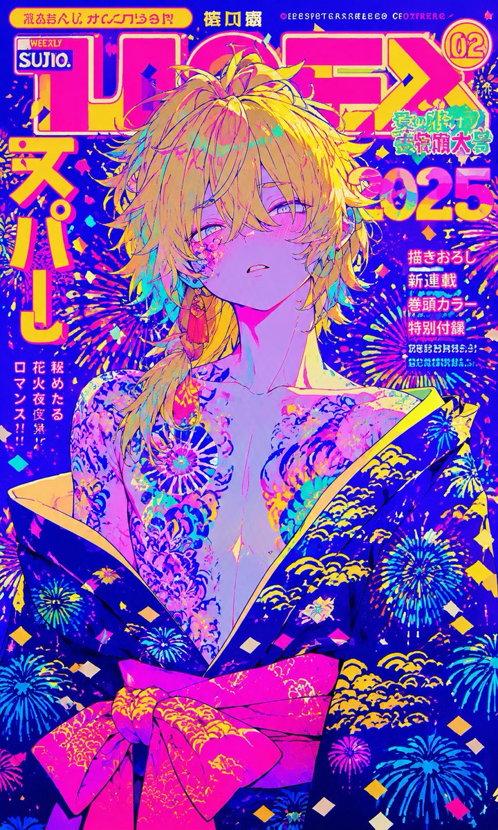 Character anime illustration neon elegance
