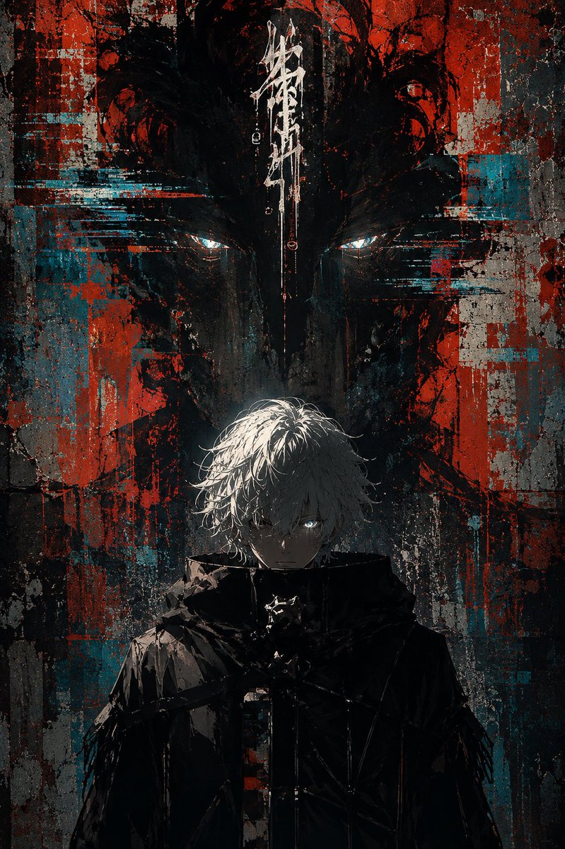 Character anime poster street cool-tone