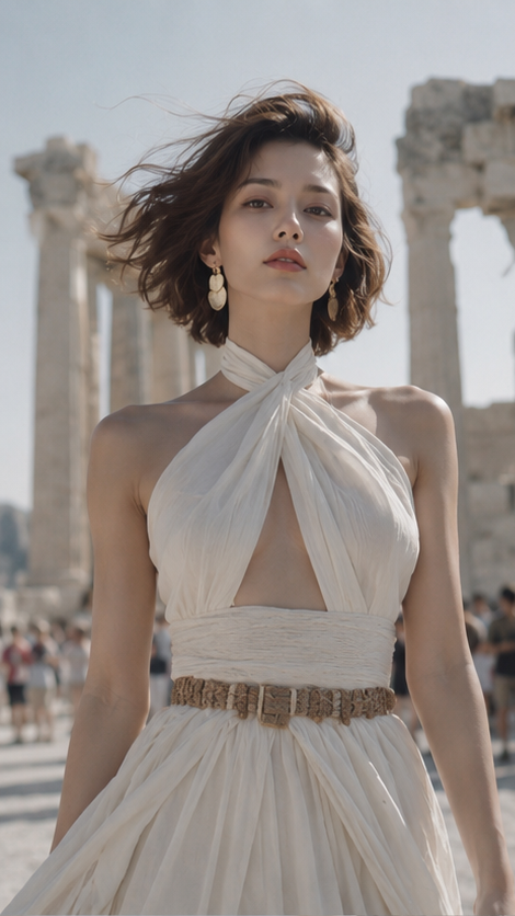 Portrait, cinematic, realistic, warm and cool tones, elegant.