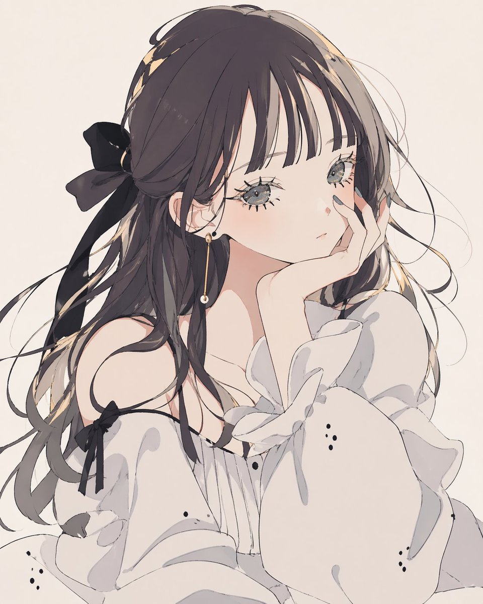 Anime portrait minimalist dreamy elegant