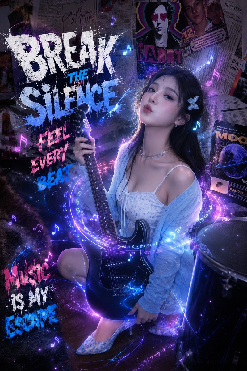 Portrait poster, dreamy, gentle