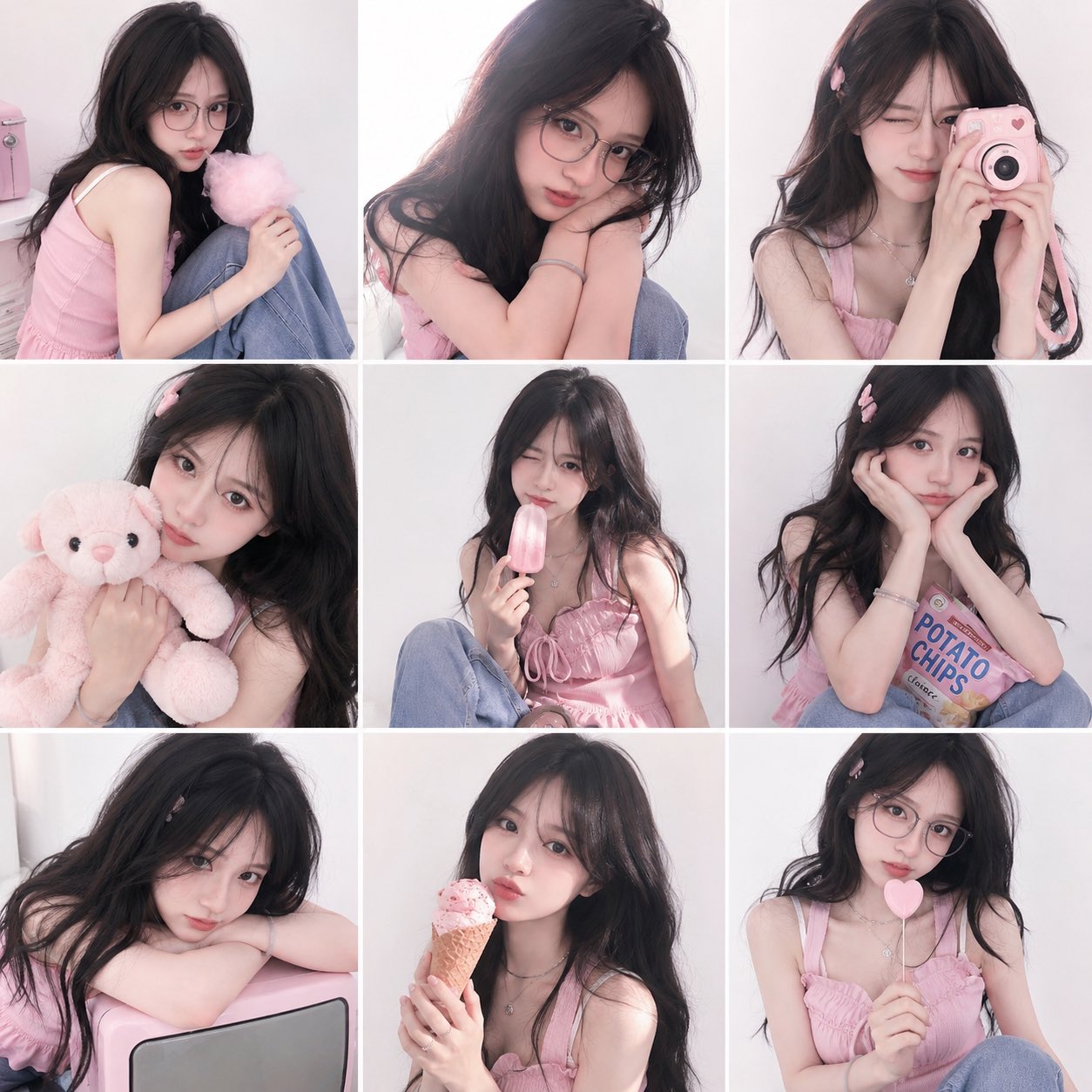 Girl minimalist studio dark cute
