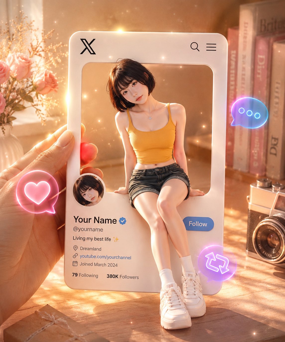 Girl neon warm