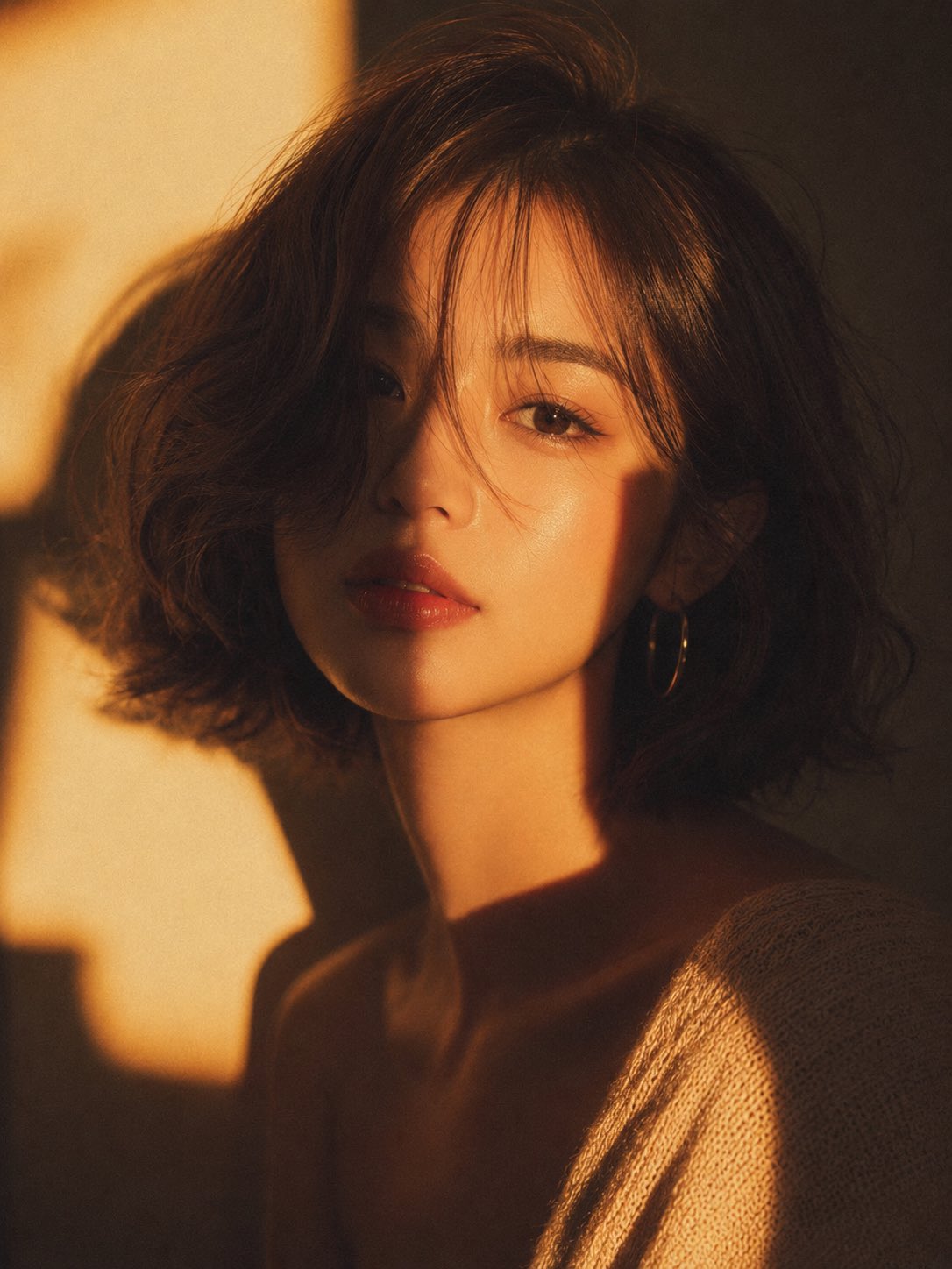 Portrait, cinematic, film, retro, indoor, high-end.