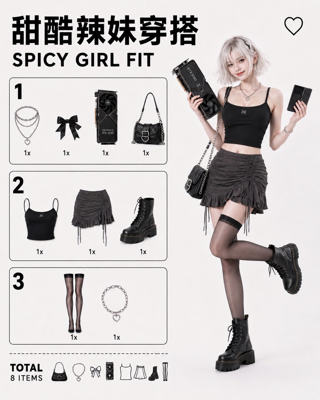 Girl poster infographic cool tone high-end