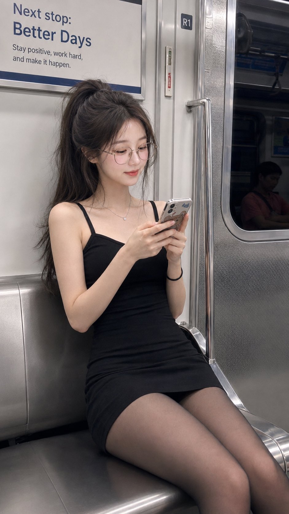 Female realistic anime city cute