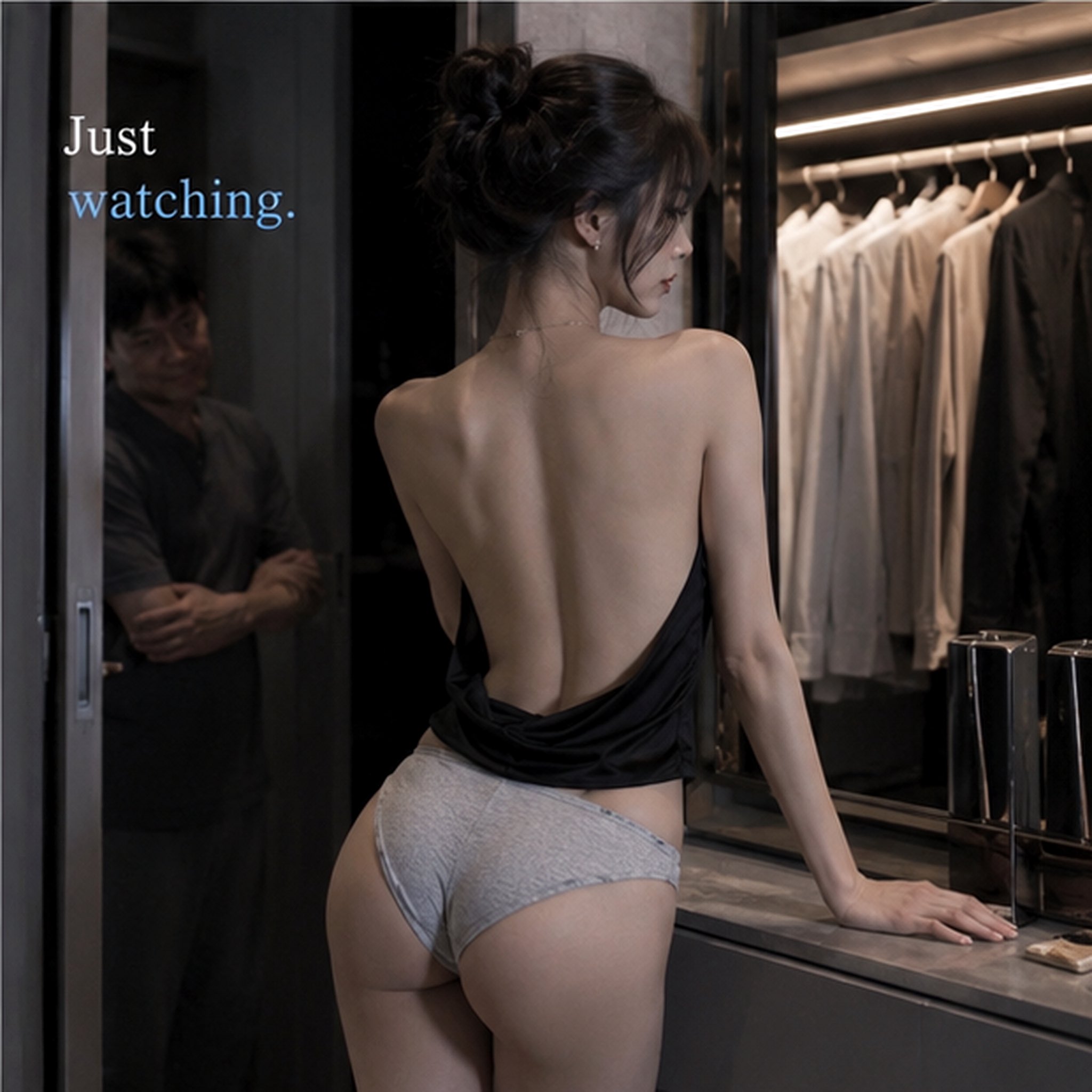 Women's cinematic poster warm cool tone elegant.