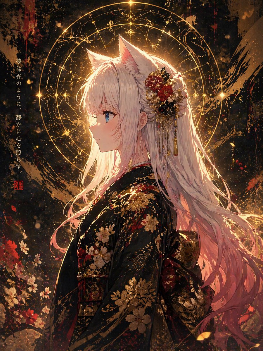 Elegant anime portrait illustration.