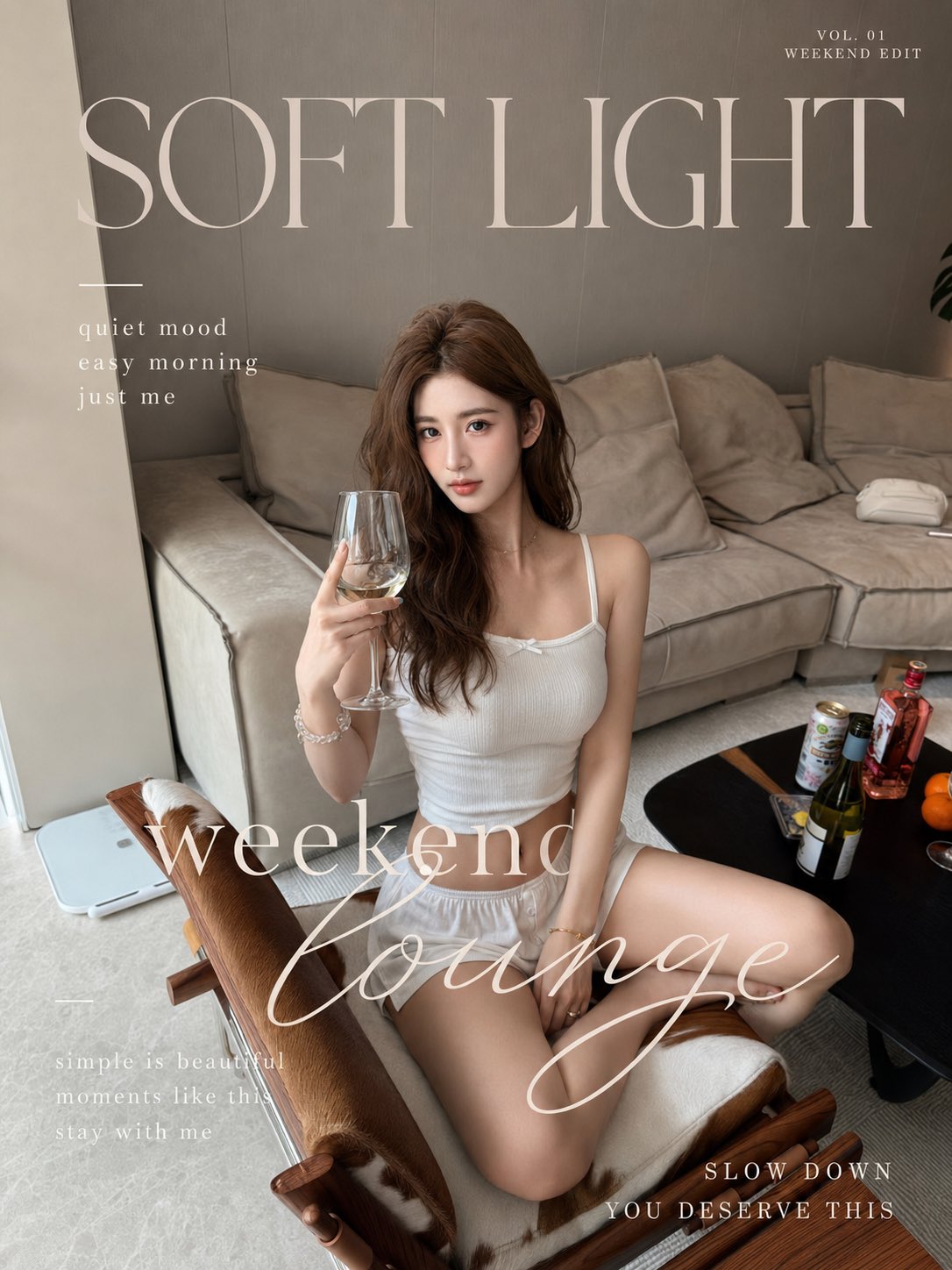 Female minimalist realistic morning high-end