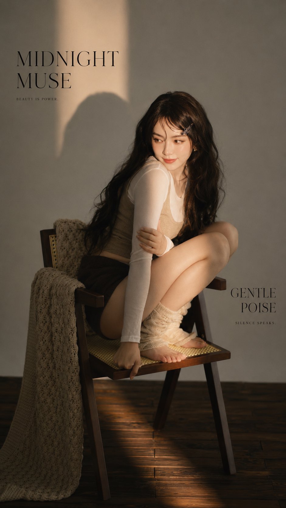 Portrait realistic film vintage indoor gentle