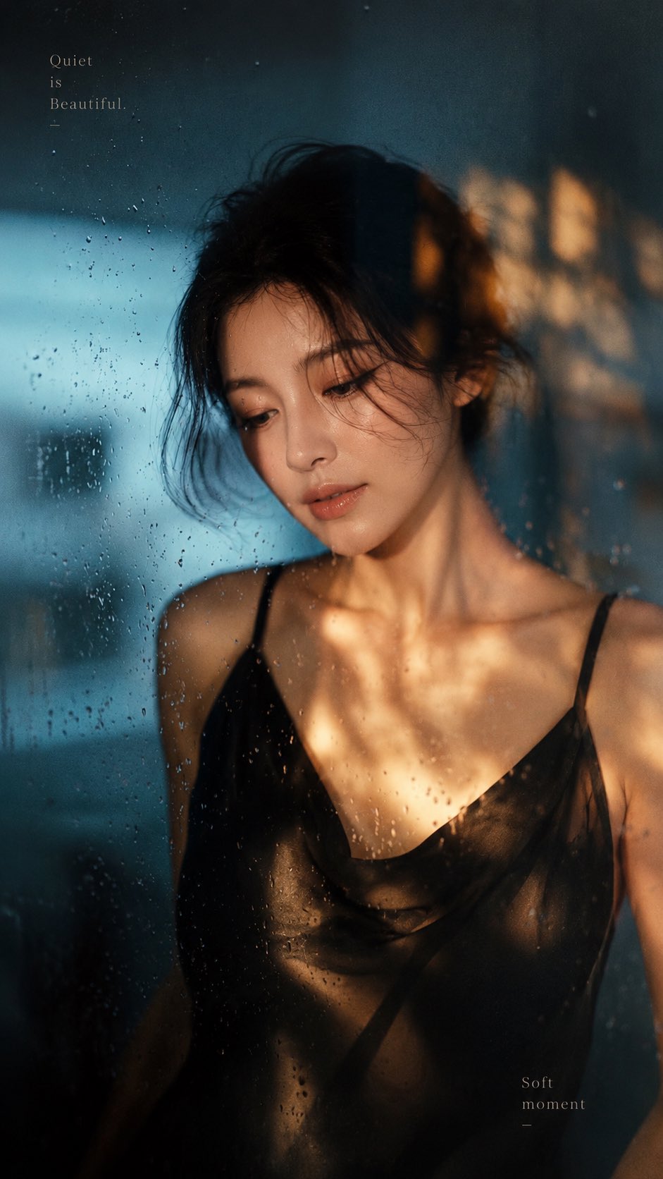 Portrait Cinematic Film Rain Retro Elegant