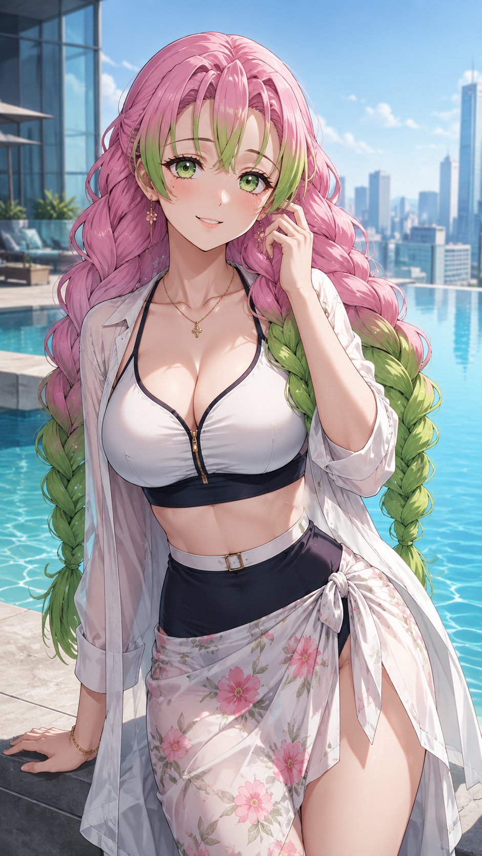 Demon Slayer character anime illustration urban elegance