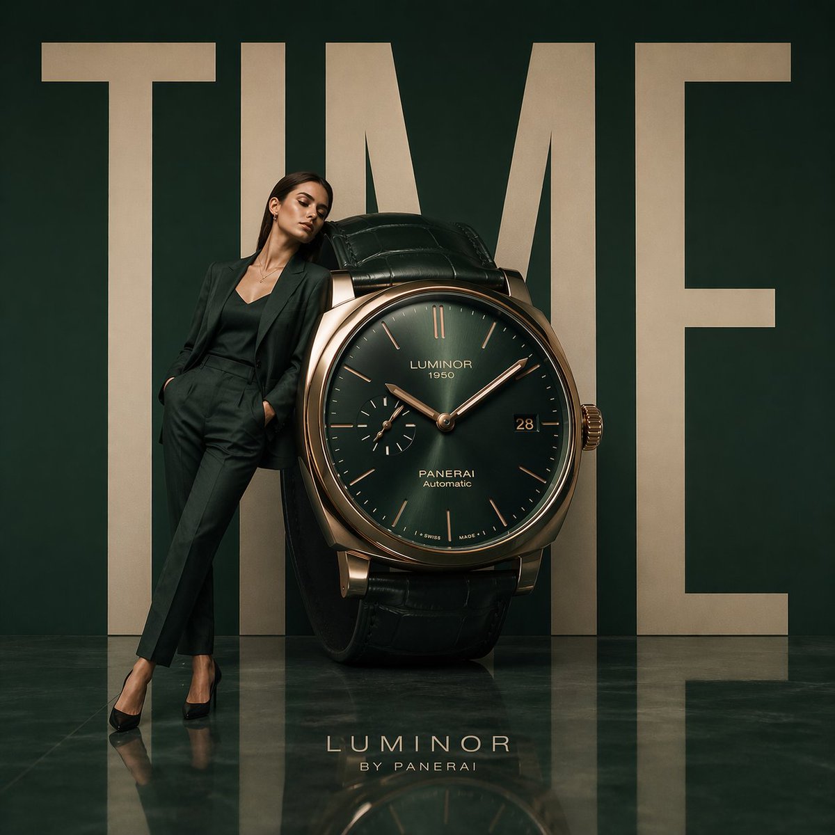 Minimalist luxury watch ad