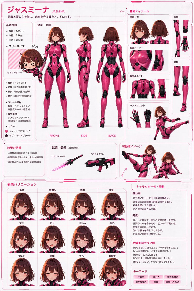 Robot girl reference image