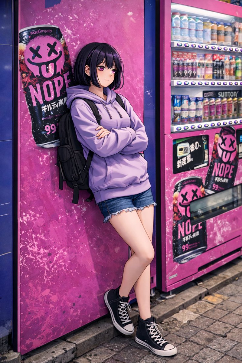 Female Anime Illustration Urban Street