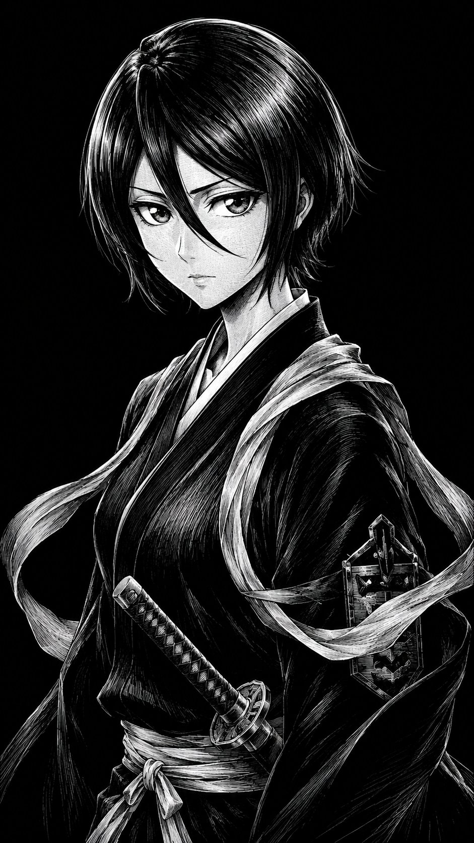 Portrait illustration anime night scene gentle.