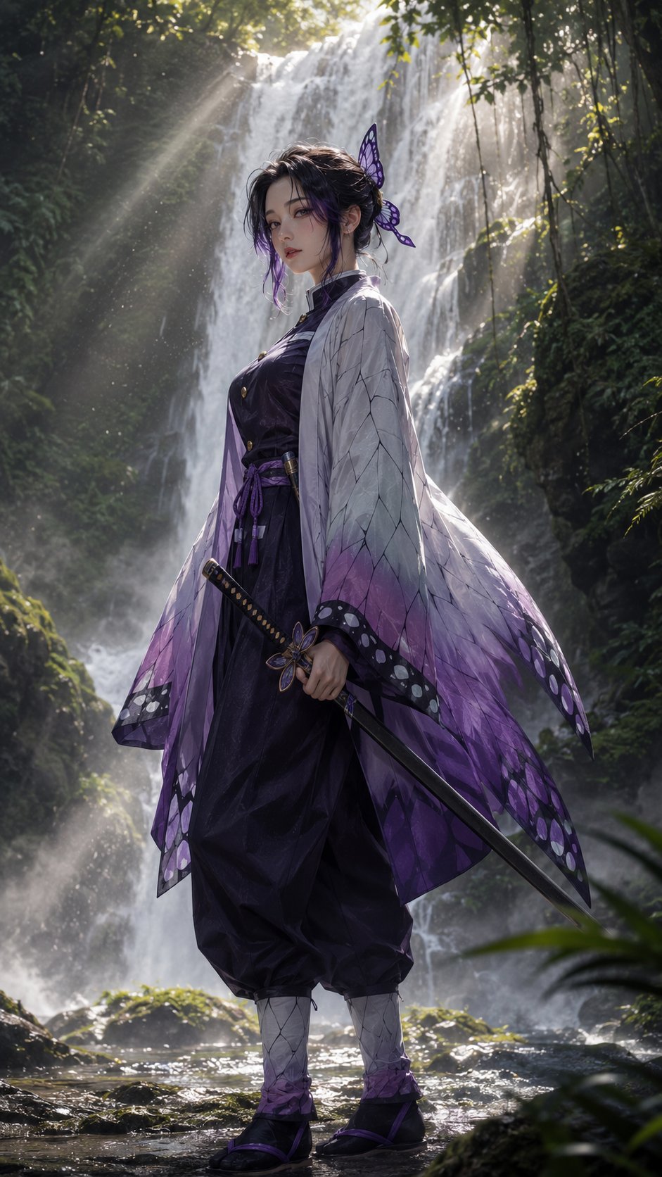 Demon Slayer Character Film Realistic Rain Grassland Elegant