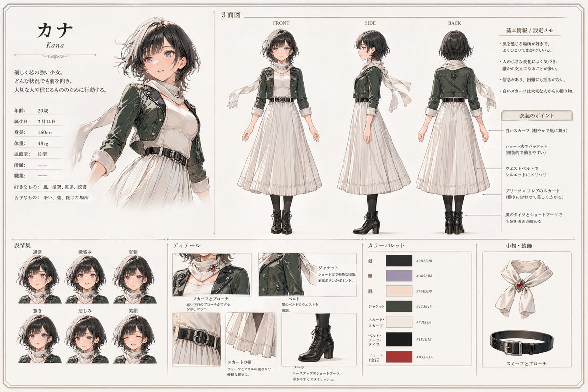 Character anime illustration forest cool-toned elegant