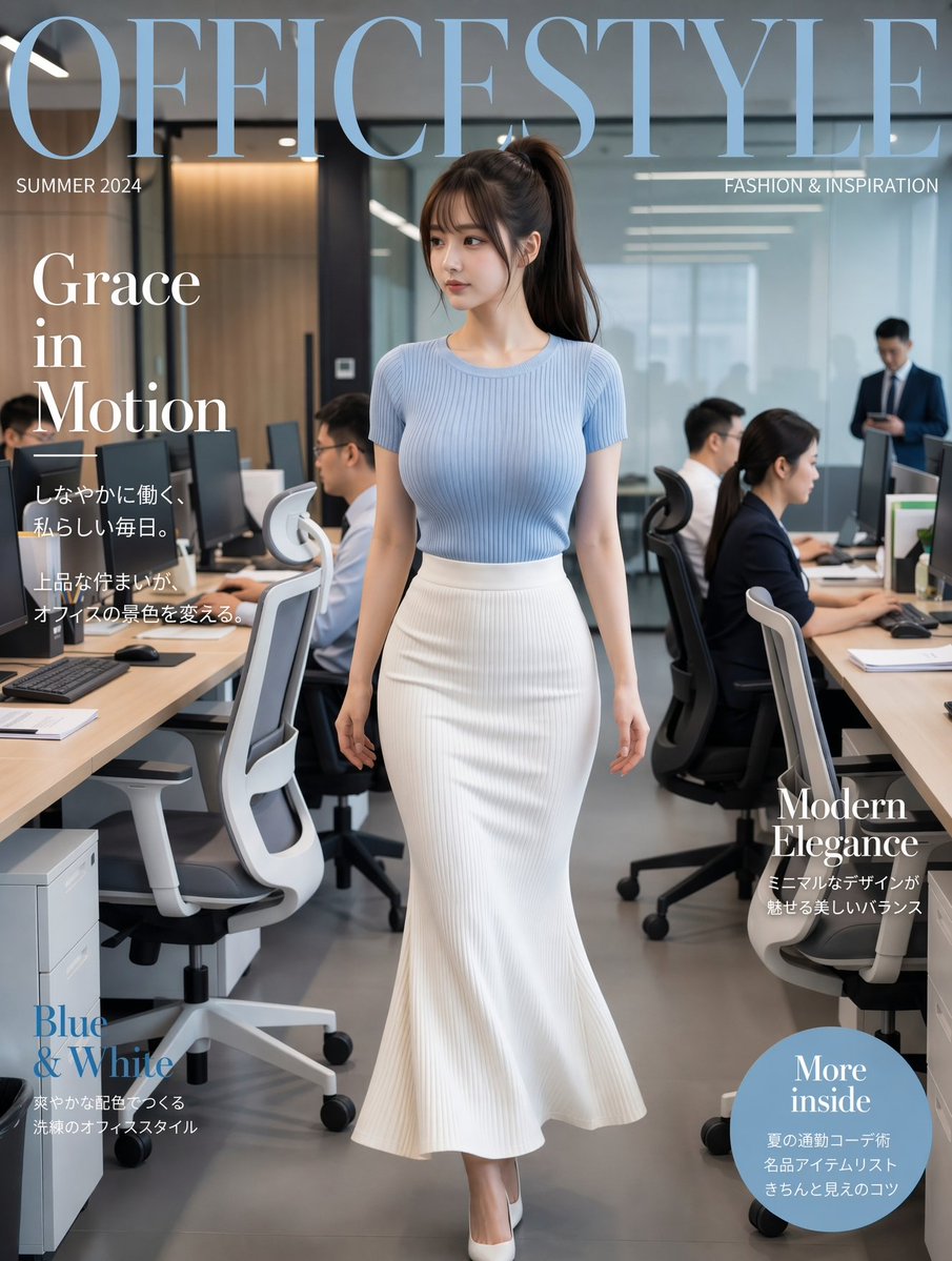 Female realistic cover indoor office elegant