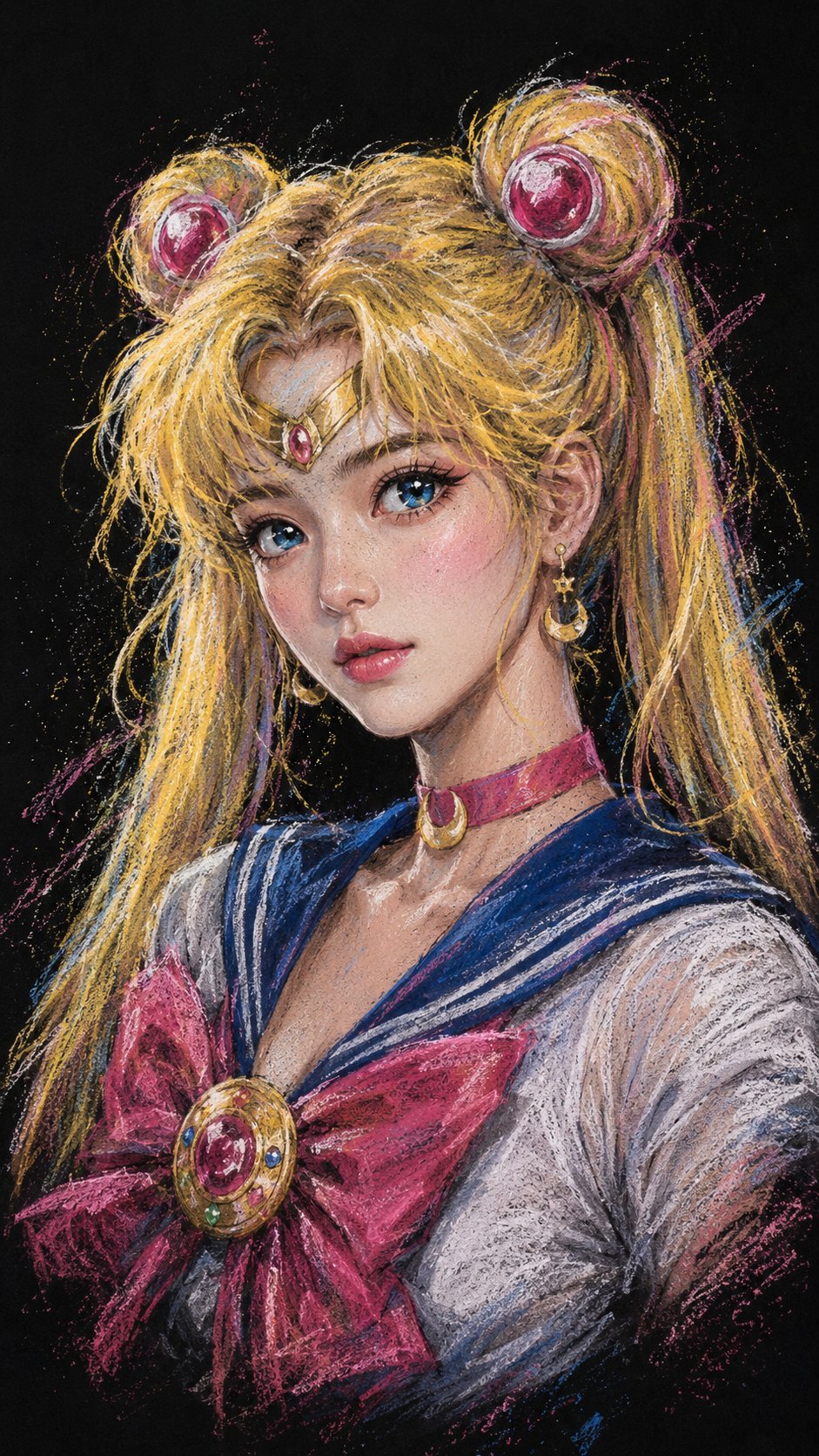 Neon anime portrait
