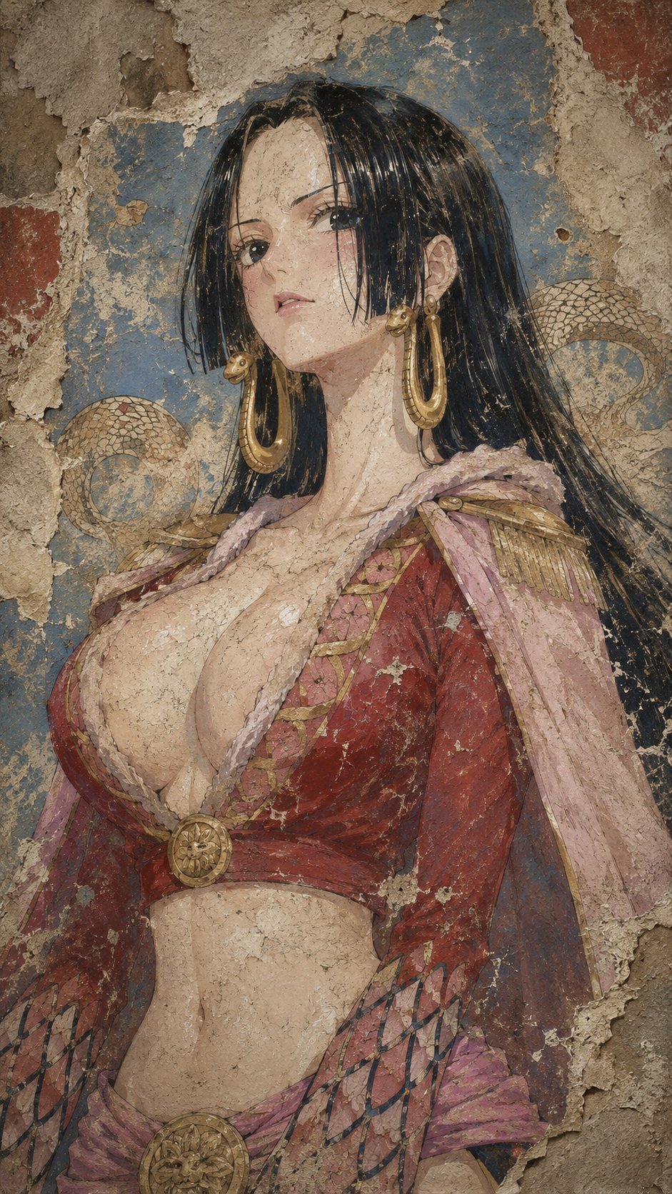 One Piece portrait impasto oil painting cool tone