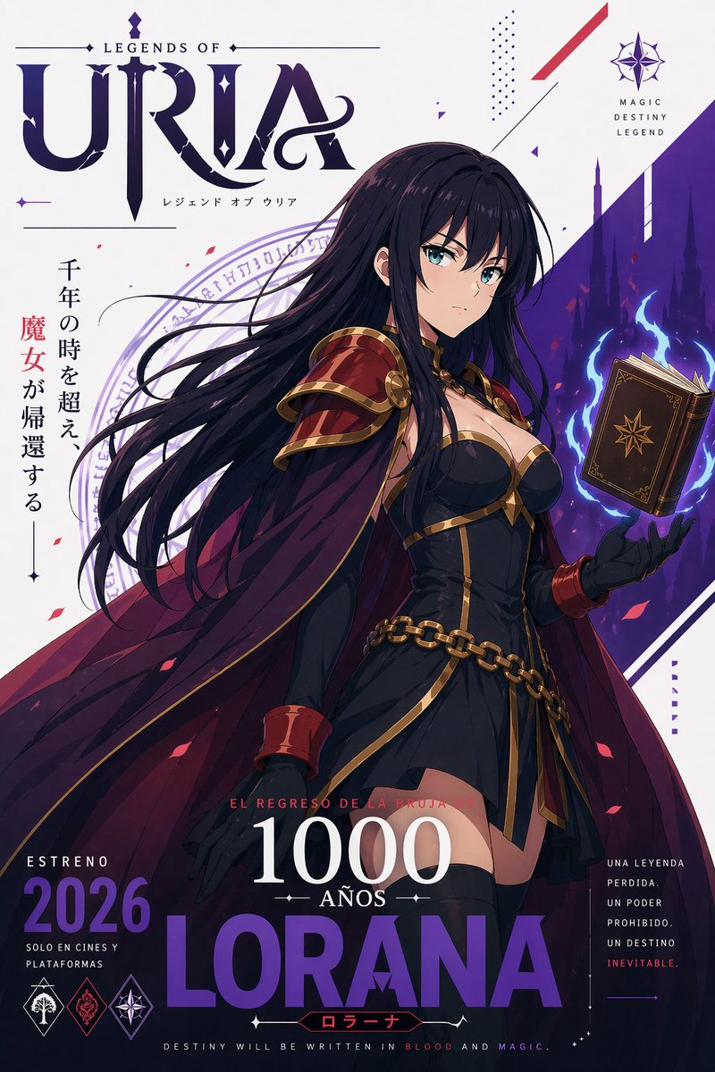 Character anime poster dark castle elegance