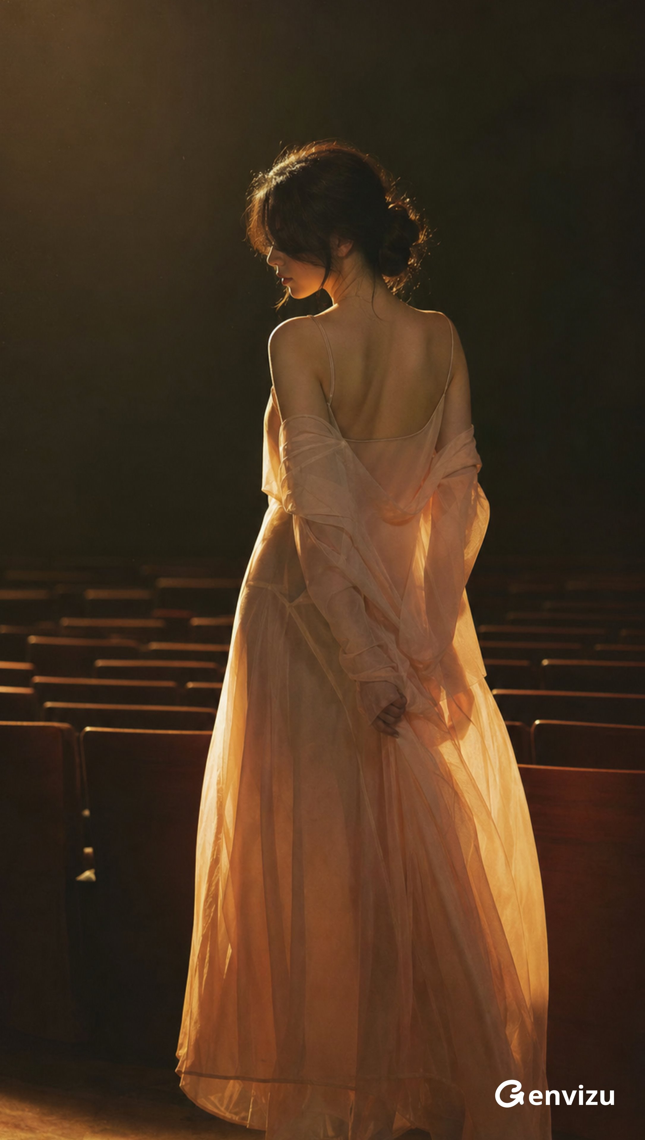 Vertical realistic fine art portrait photography