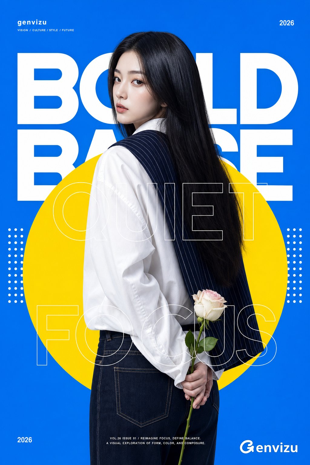 Pure High-Saturation Sky-Blue Female Poster