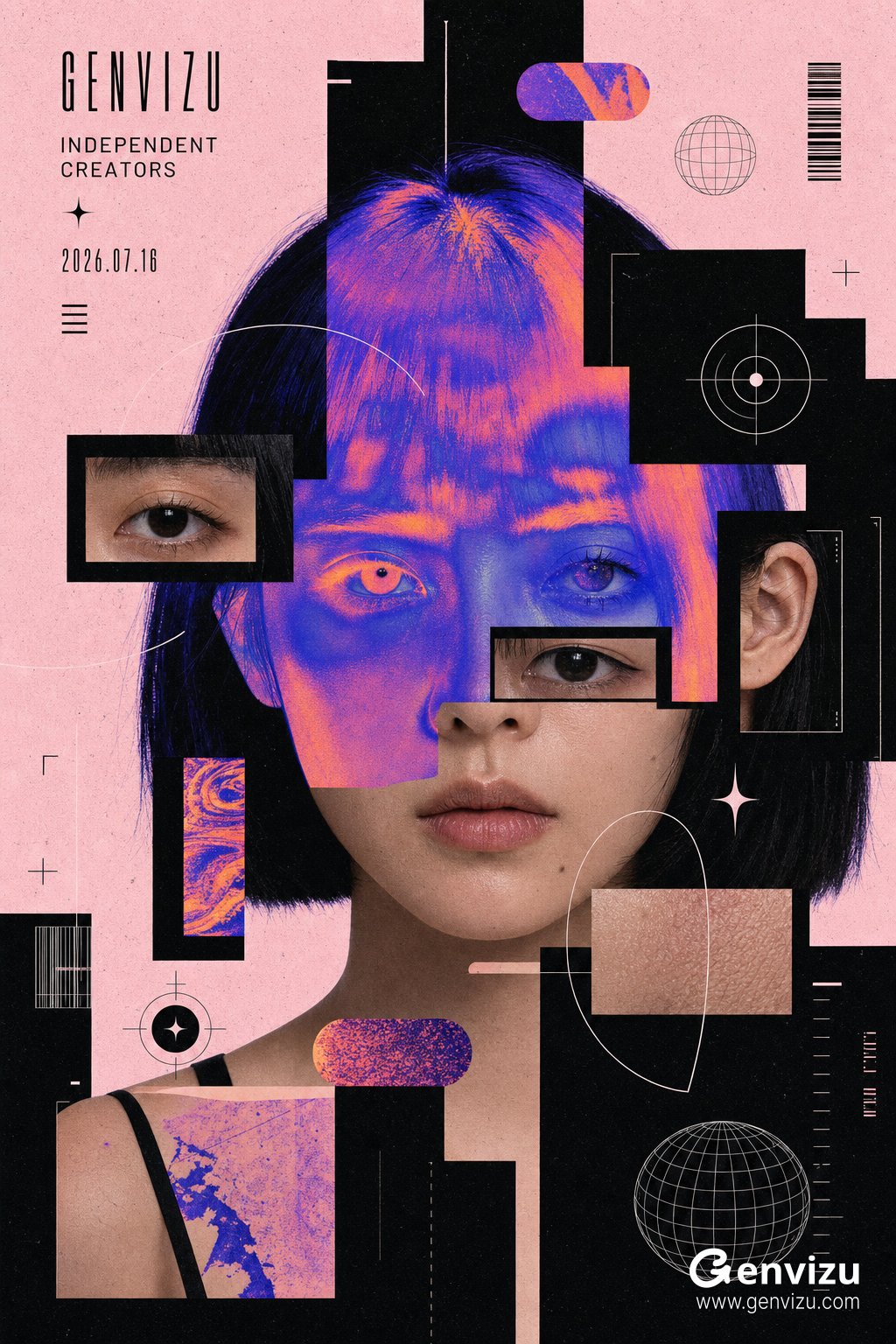 Female experimental editorial poster