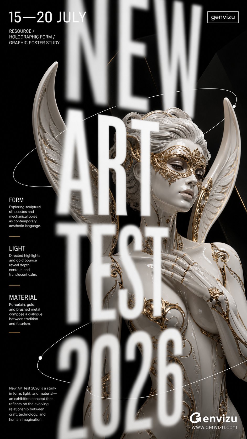 Vertical 3D Art Exhibition Poster
