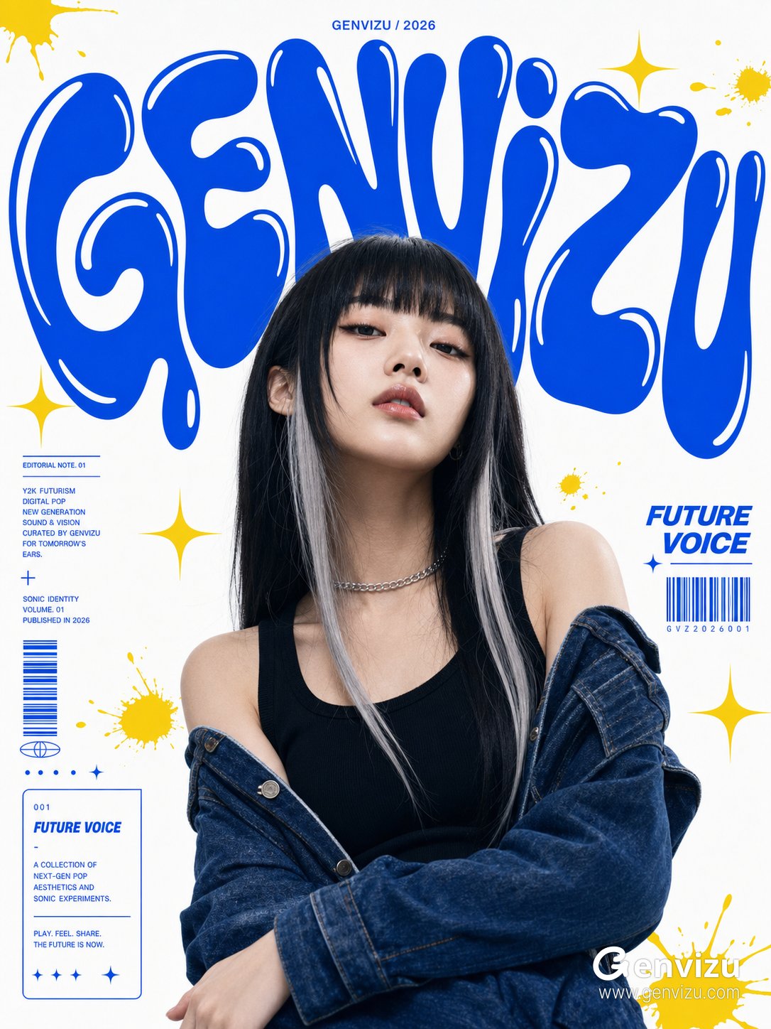 Female - Portrait Y2K Pop Music Editorial Poster