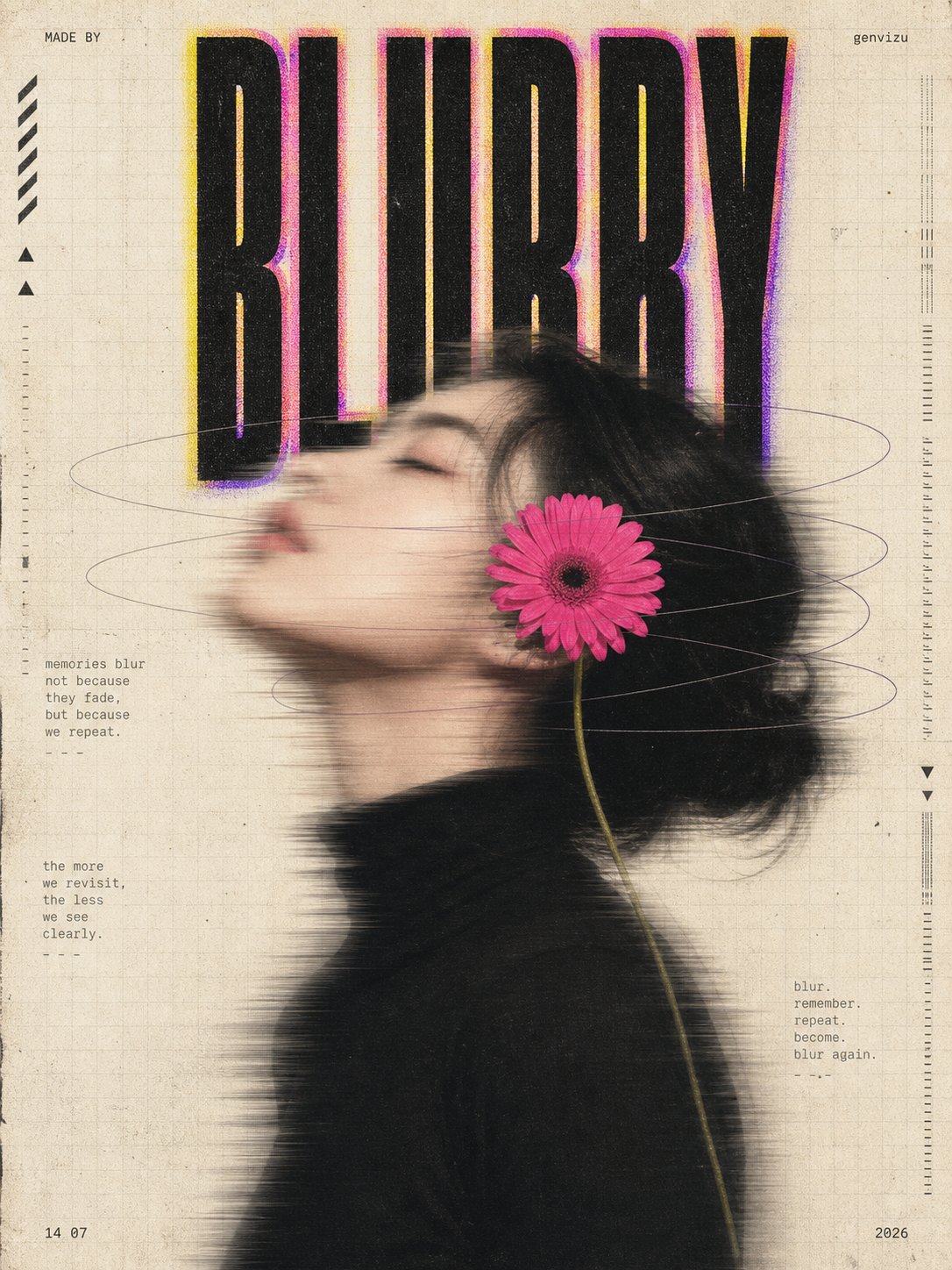 Warm typography portrait poster