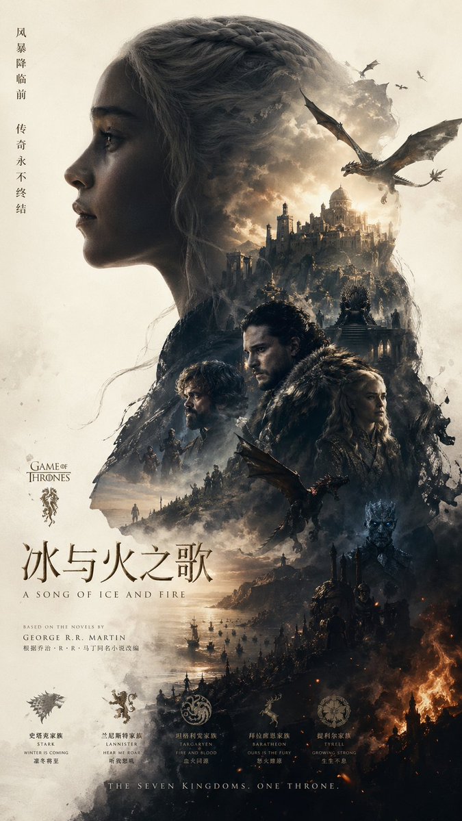 Dragon poster realistic dark mountain melancholic