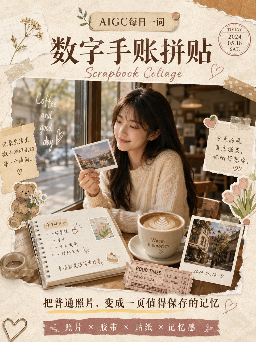 【AI Painting Daily Term】Digital Scrapbook Collage