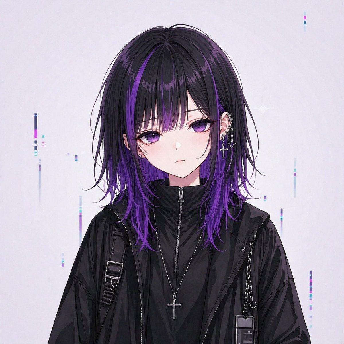 Portrait anime pixel dark street
