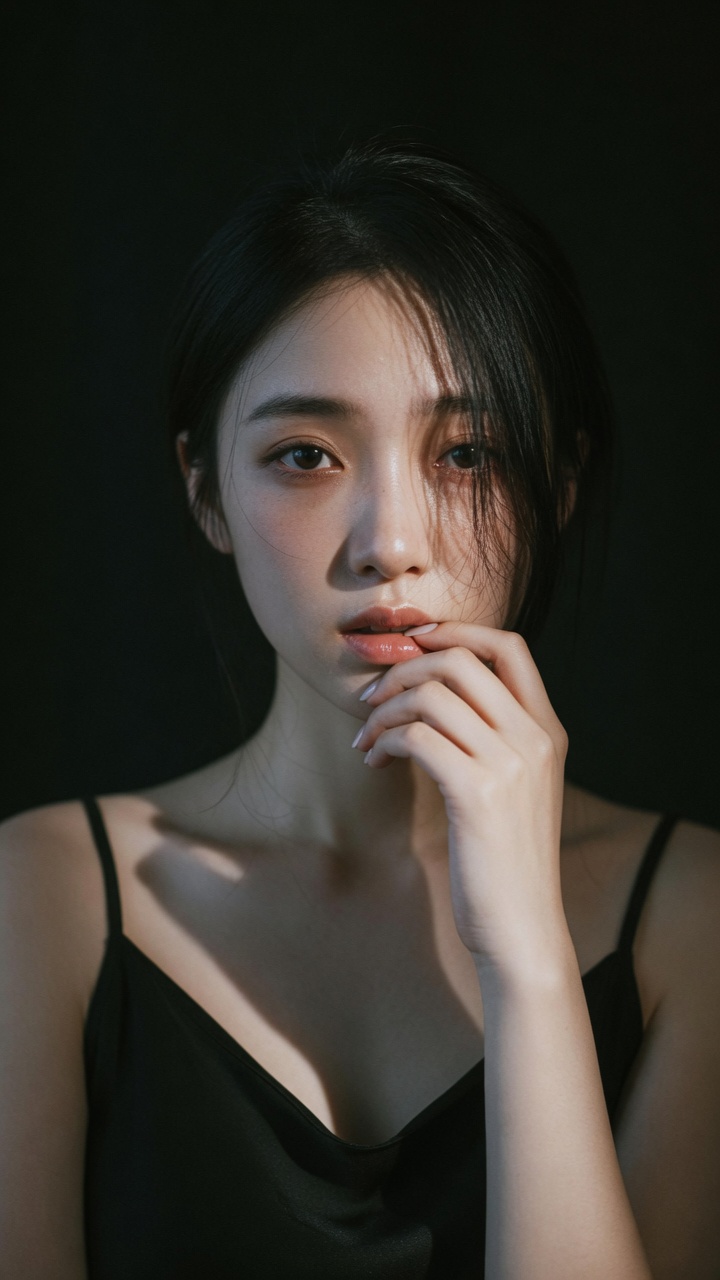 Studio female emotional portrait