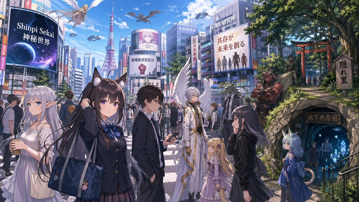 Girl cinematic anime city street elegant