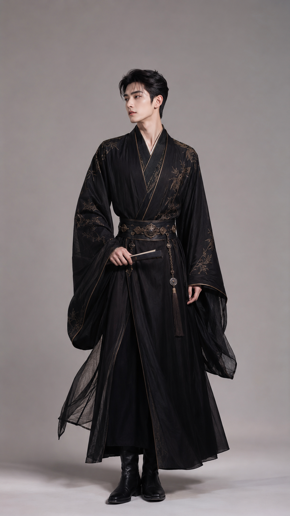 Young East Asian male, full-body front standing image, ratio 9:16. He is 180CM tall…