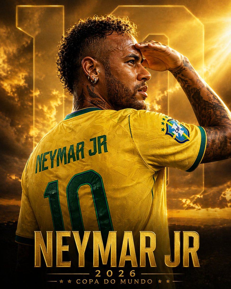Neymar World Cup golden poster