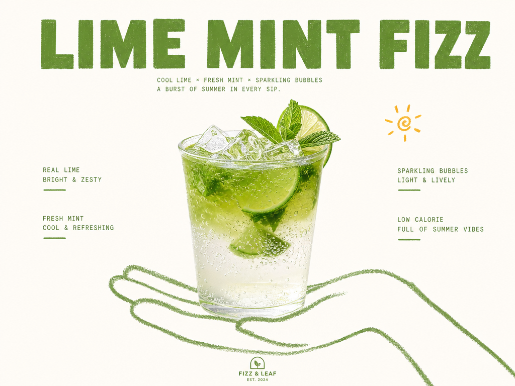 Around a specific beverage theme, generate a refreshing, bright, slightly handmade beverage visual: …