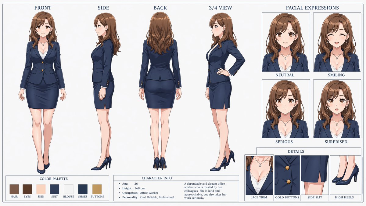 Elegant female anime illustration
