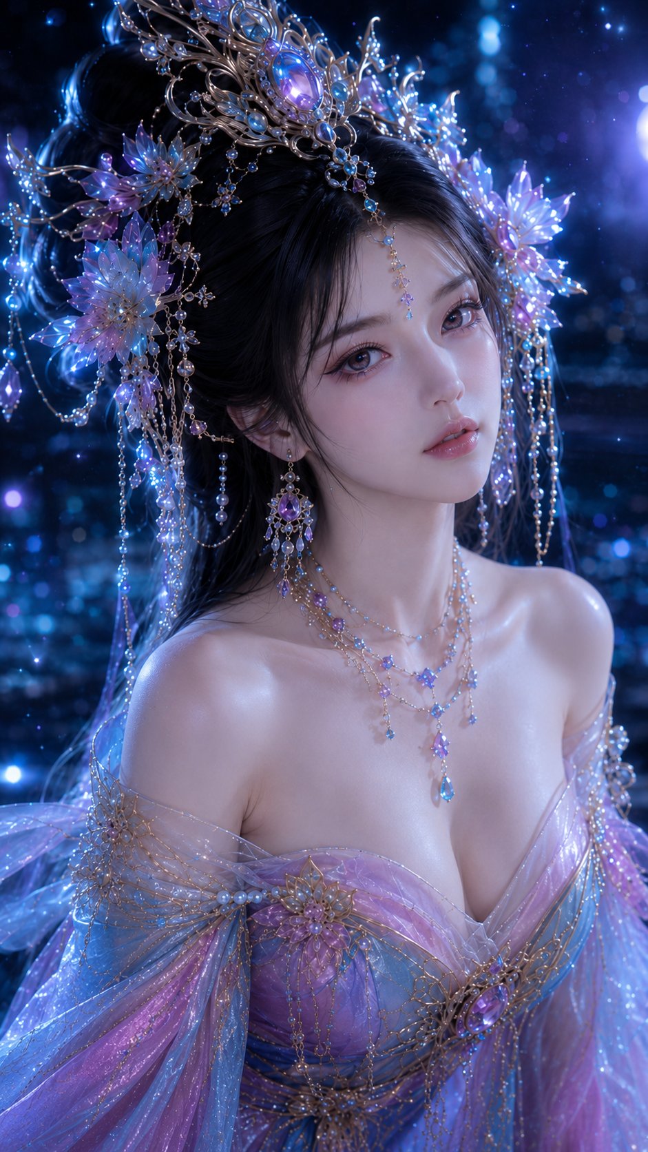 GPT Image 2 generates 3D CG fantasy illustration: Rainbow Skirt and Feathered Dress