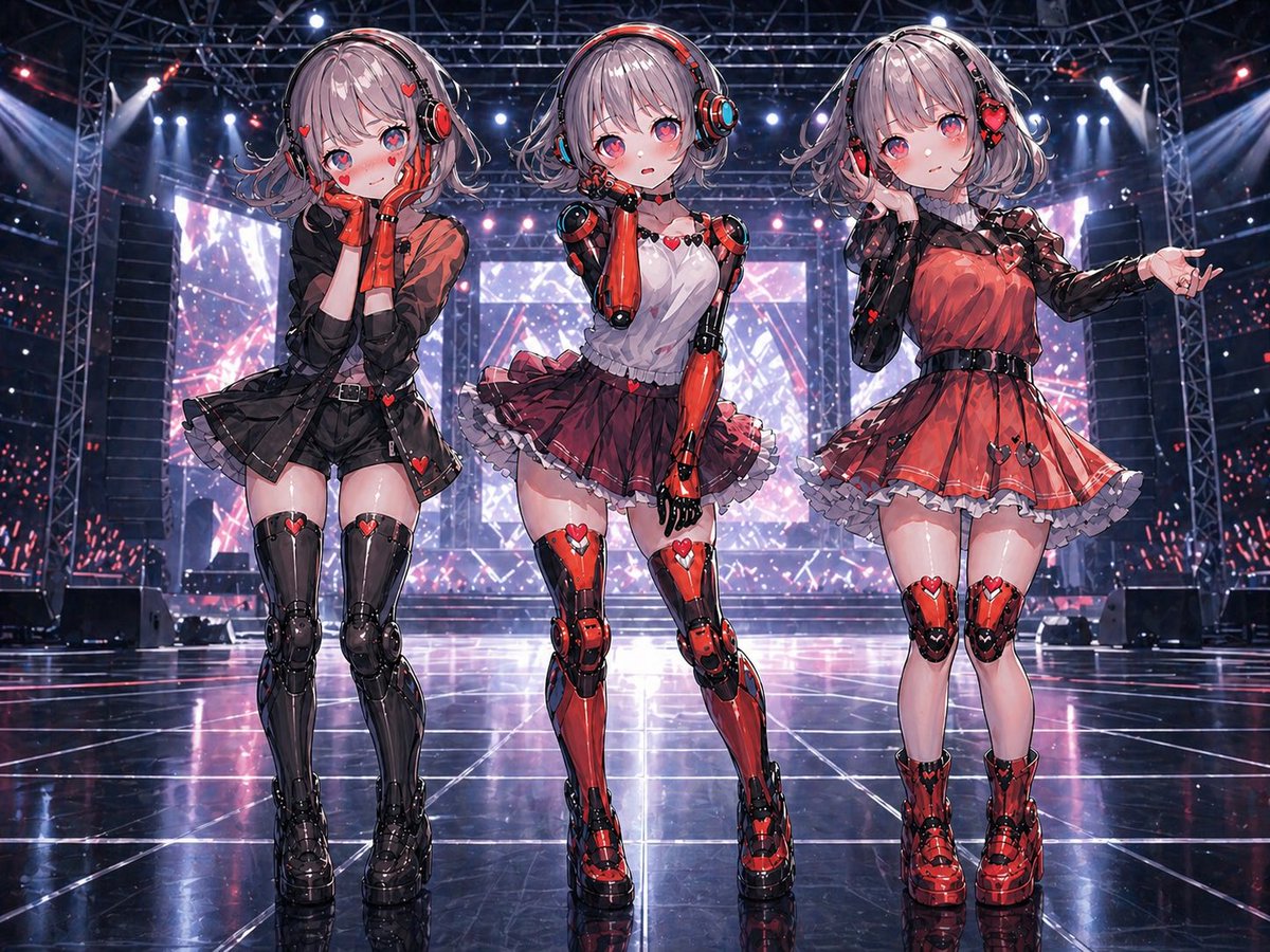Girls' anime illustration futuristic interior cute