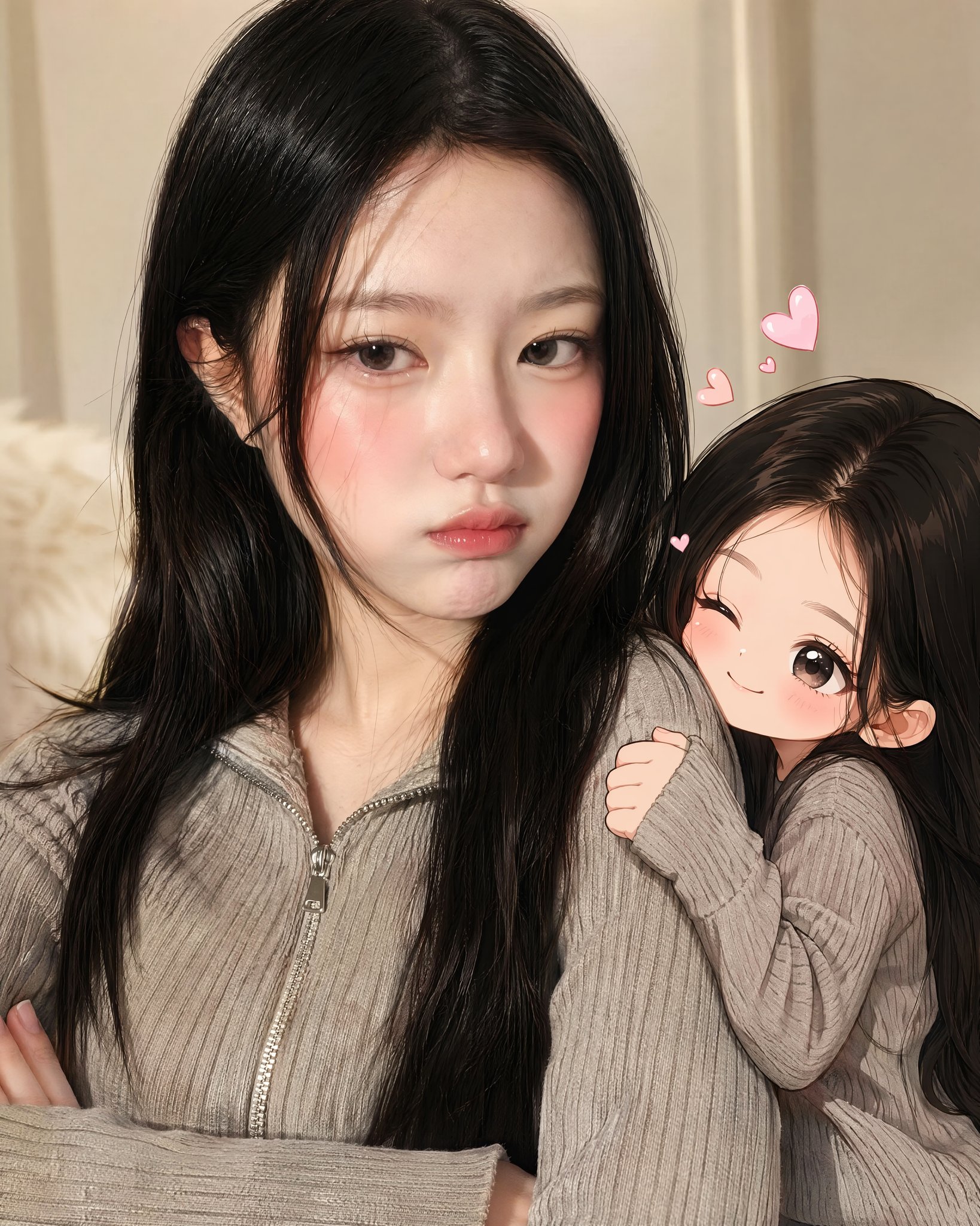 Vertical premium portrait showing a realistic version of the character