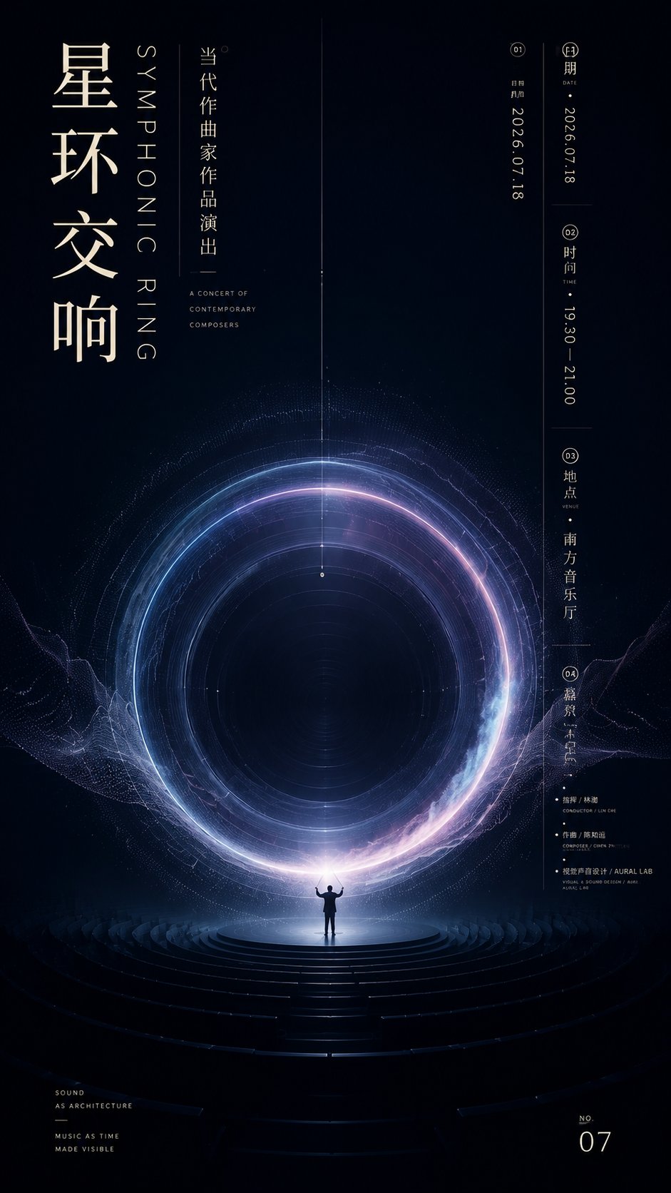 High-end Experimental Art Sound Visualization Poster Design