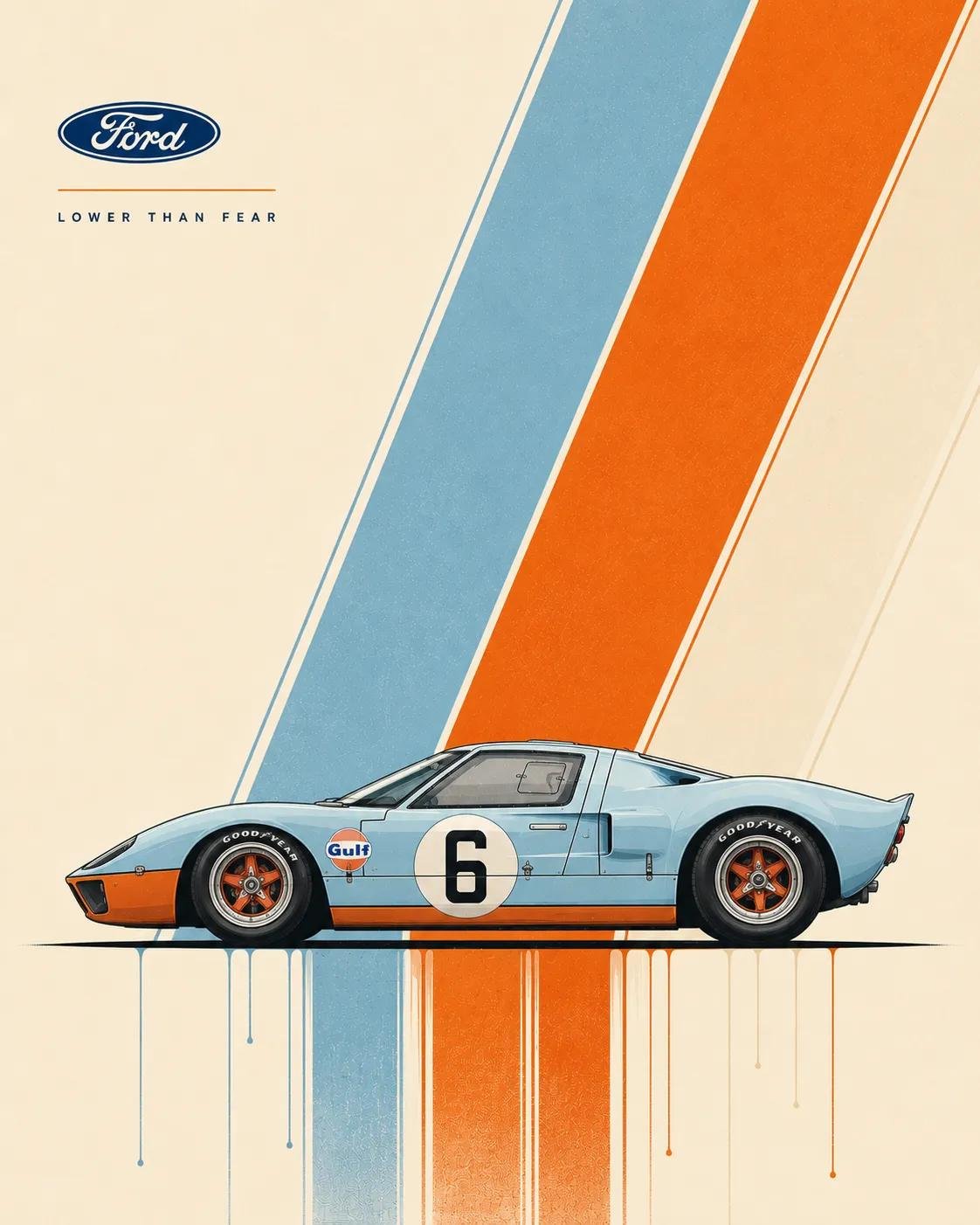 Swiss modernist style minimalist car illustration poster.