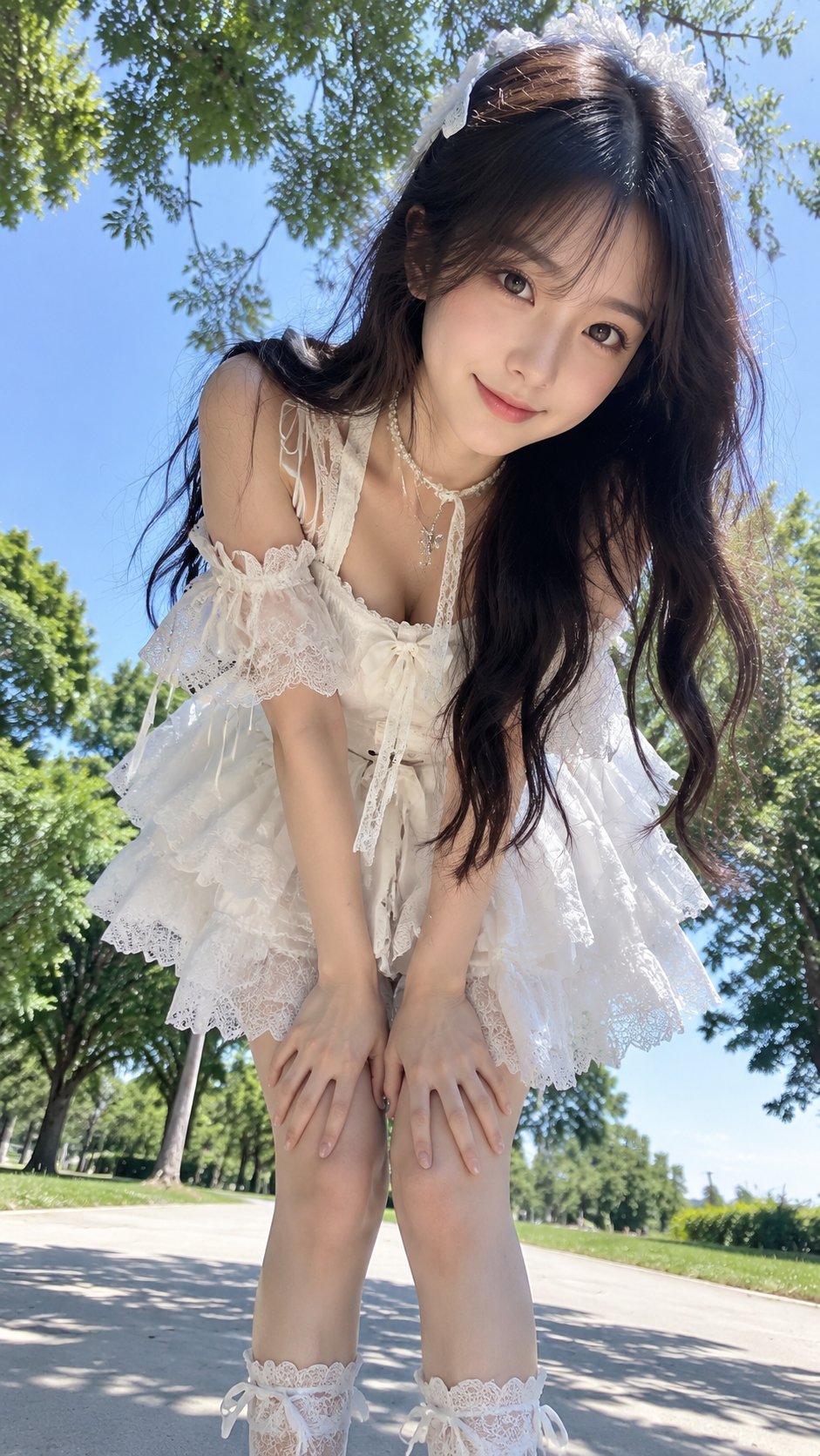 Outdoor Low-Angle Leaning-In Interactive Photorealistic Portrait