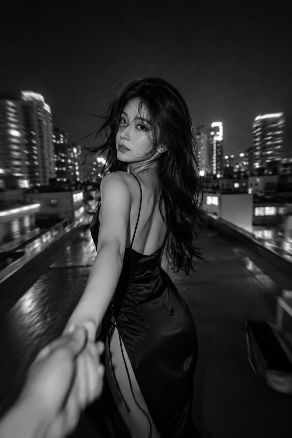 Timeless black-and-white cinematic light-and-shadow portrait